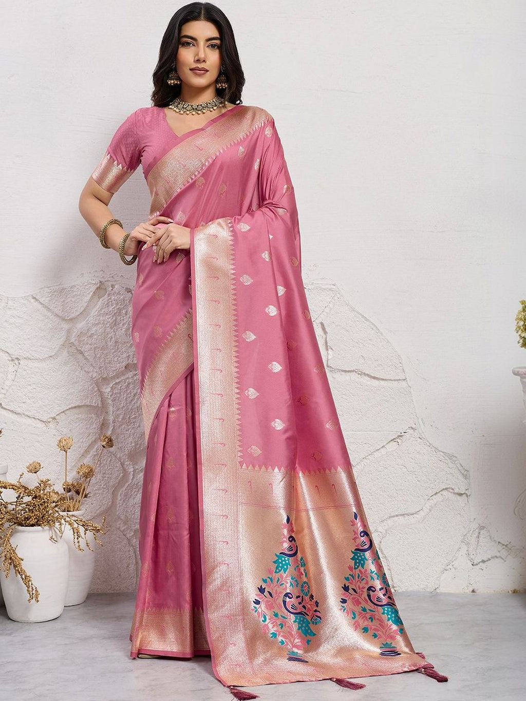 Ethnic Motifs Zari Art Silk Banarasi Saree