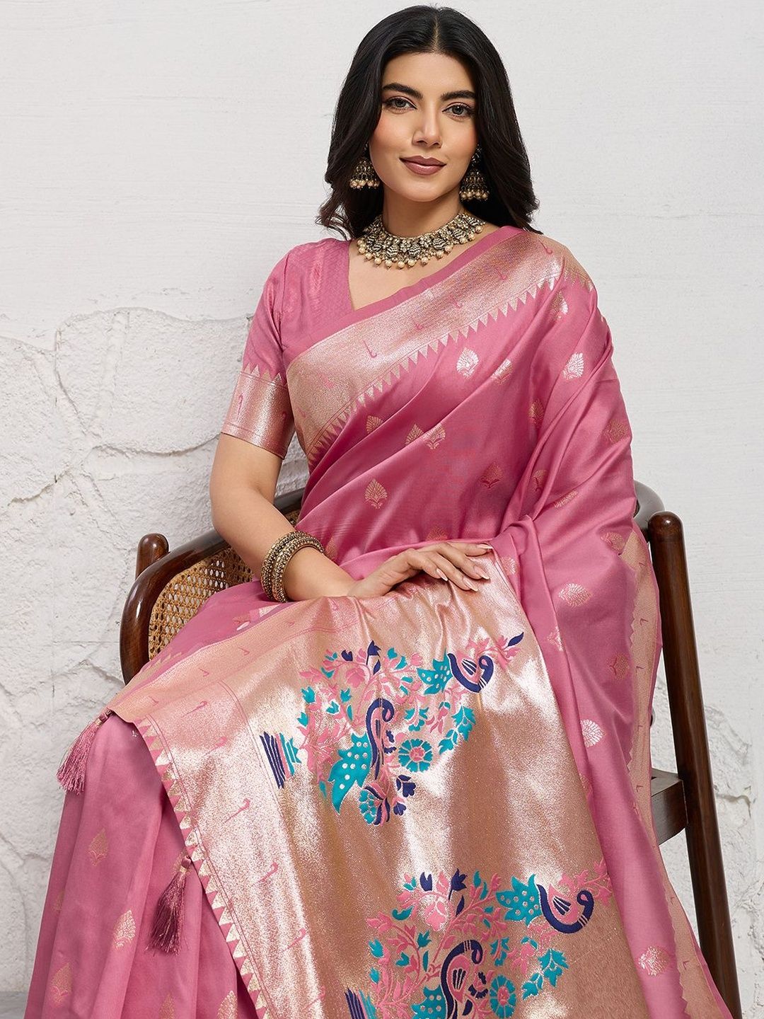 Ethnic Motifs Zari Art Silk Banarasi Saree