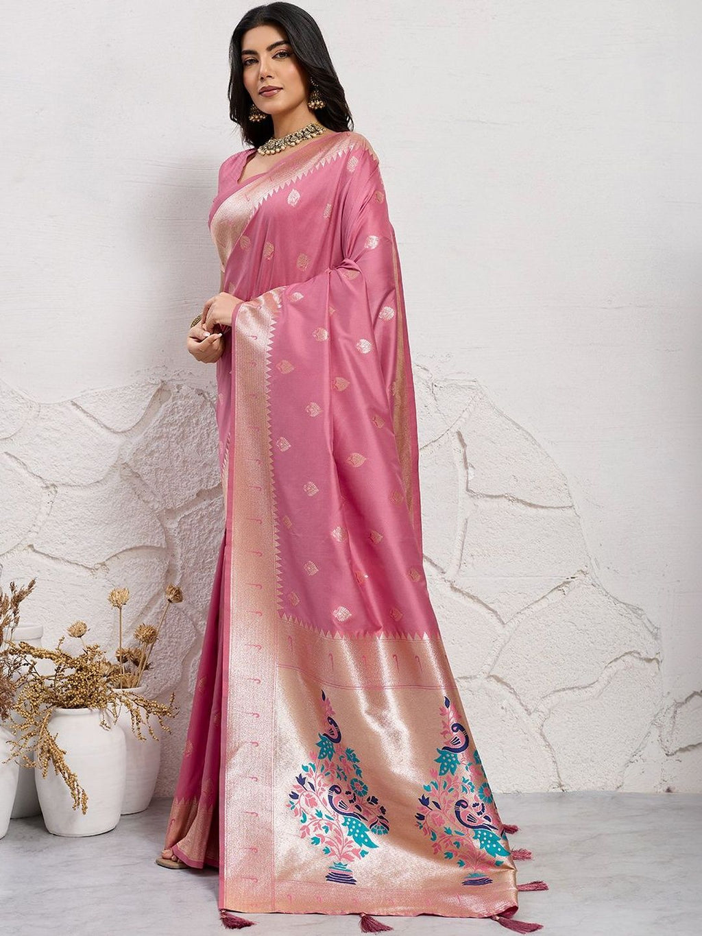Ethnic Motifs Zari Art Silk Banarasi Saree